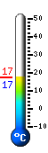 Actuellement: 21.6°C, Max: 26.9°C, Min: 16.0°C
