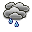 Mostly cloudy Chance Rain Showers